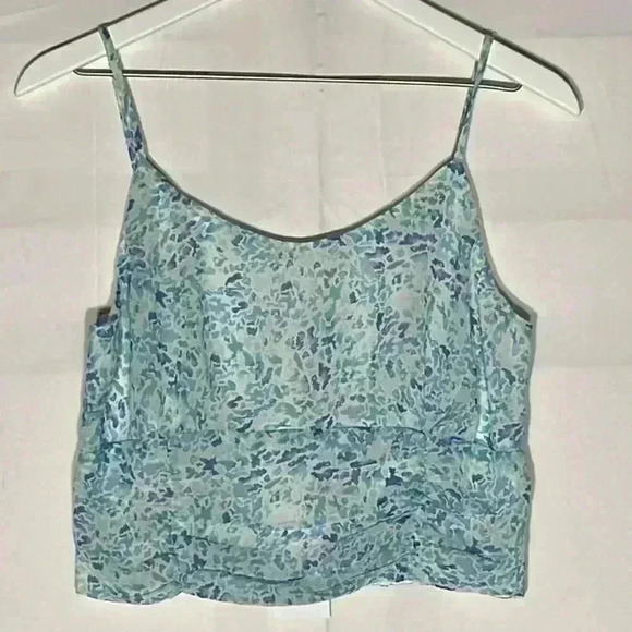 Sadie & Sage Tops - Sadie & Sage Womens Crop Top Blue S Smocked Back Adjustable Straps Dainty Fun